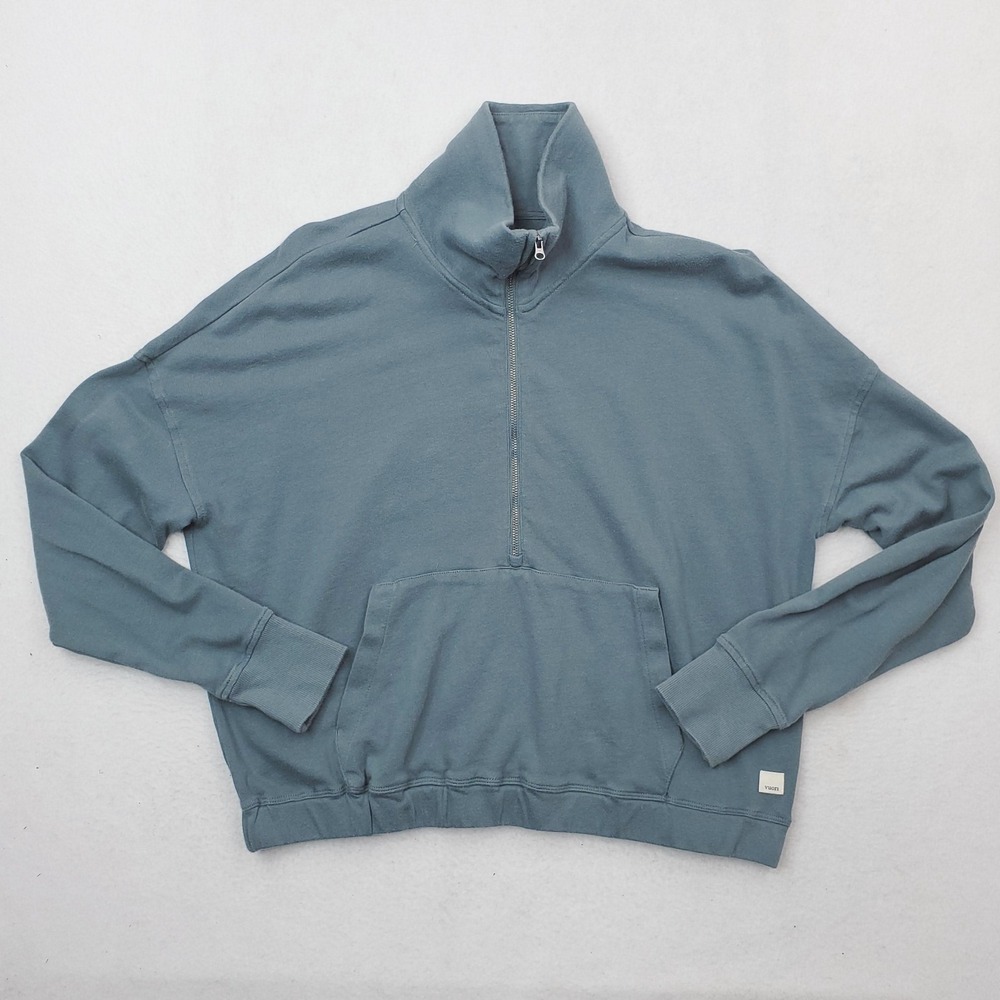 Vuori Sunnyside Pullover Womens Small Blue Quarter Zip Sweatshirt Mock Neck
